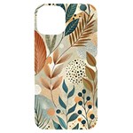 Leaves Pattern Floral iPhone 14 Black UV Print Case