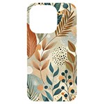 Leaves Pattern Floral iPhone 14 Pro Black UV Print Case