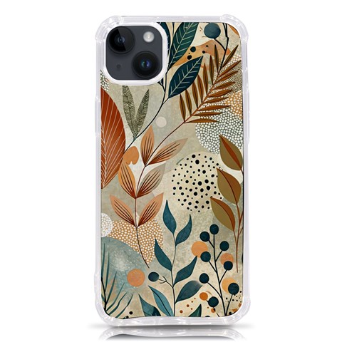 Leaves Pattern Floral iPhone 14 Plus TPU UV Print Case from ArtsNow.com Front