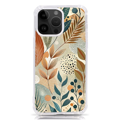 Leaves Pattern Floral iPhone 14 Pro Max TPU UV Print Case from ArtsNow.com Front