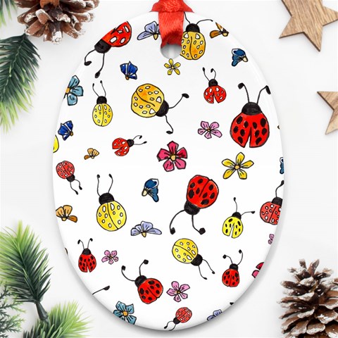 Seamless Pattern Nature Flowers Ornament (Oval) from ArtsNow.com Front