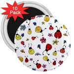 Seamless Pattern Nature Flowers 3  Magnets (10 pack) 