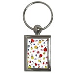 Seamless Pattern Nature Flowers Key Chain (Rectangle)