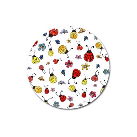 Seamless Pattern Nature Flowers Magnet 3  (Round) from ArtsNow.com Front