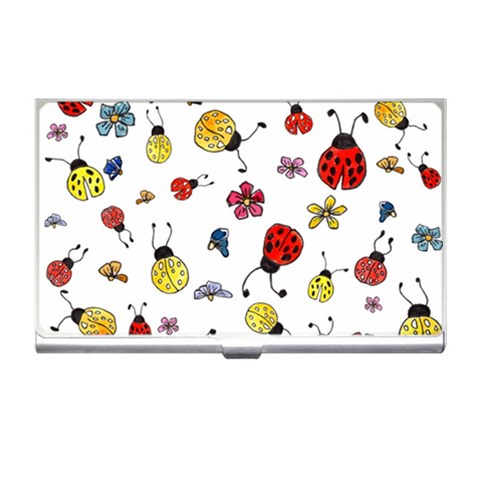 Seamless Pattern Nature Flowers Business Card Holder from ArtsNow.com Front