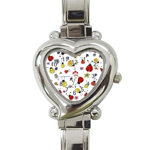 Seamless Pattern Nature Flowers Heart Italian Charm Watch from ArtsNow.com Front