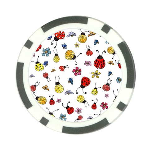 Seamless Pattern Nature Flowers Poker Chip Card Guard (10 pack) from ArtsNow.com Front