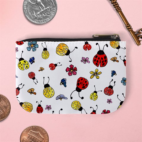 Seamless Pattern Nature Flowers Mini Coin Purse from ArtsNow.com Back