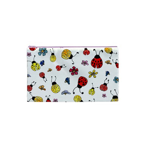 Seamless Pattern Nature Flowers Cosmetic Bag (Small) from ArtsNow.com Front