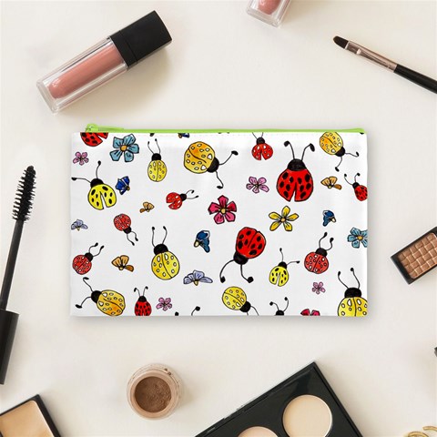 Seamless Pattern Nature Flowers Cosmetic Bag (Medium) from ArtsNow.com Front