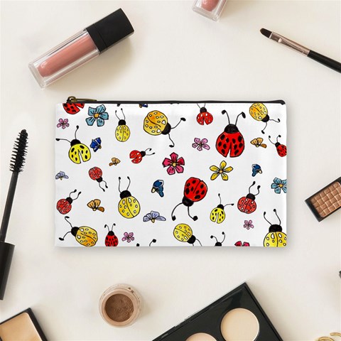 Seamless Pattern Nature Flowers Cosmetic Bag (Medium) from ArtsNow.com Front