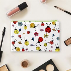 Seamless Pattern Nature Flowers Cosmetic Bag (Medium) from ArtsNow.com Back