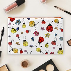 Seamless Pattern Nature Flowers Cosmetic Bag (Large) from ArtsNow.com Back