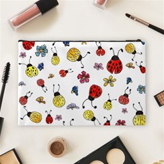 Seamless Pattern Nature Flowers Cosmetic Bag (Large) from ArtsNow.com Back