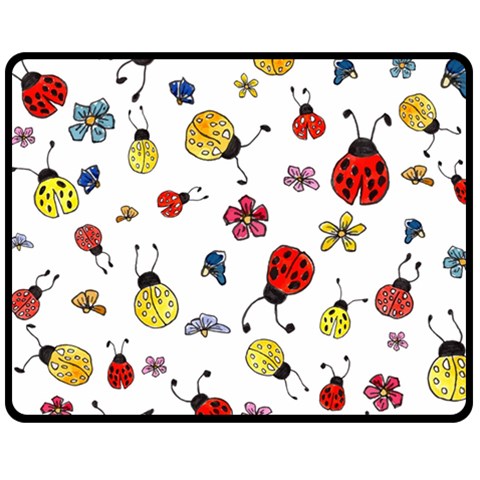 Seamless Pattern Nature Flowers Fleece Blanket (Medium) from ArtsNow.com 60 x50  Blanket Front