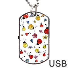 Seamless Pattern Nature Flowers Dog Tag USB Flash (Two Sides) from ArtsNow.com Back