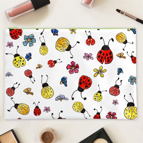 Seamless Pattern Nature Flowers Cosmetic Bag (XXL) from ArtsNow.com Front