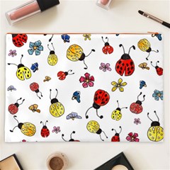 Seamless Pattern Nature Flowers Cosmetic Bag (XXL) from ArtsNow.com Back