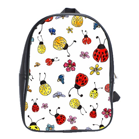 Seamless Pattern Nature Flowers School Bag (XL) from ArtsNow.com Front