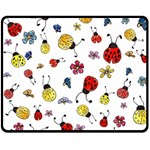 Seamless Pattern Nature Flowers Two Sides Fleece Blanket (Medium)