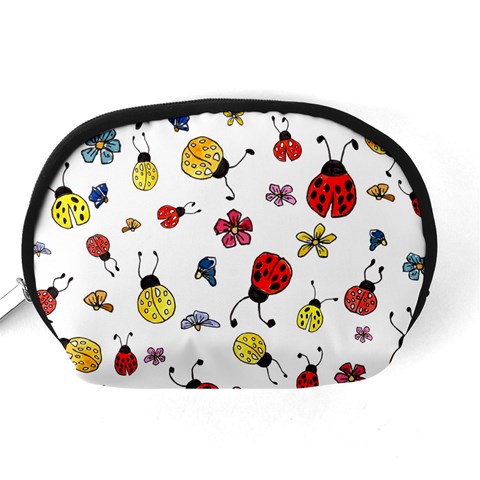 Seamless Pattern Nature Flowers Accessory Pouch (Medium) from ArtsNow.com Back