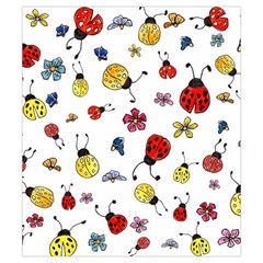 Seamless Pattern Nature Flowers Drawstring Pouch (Small) from ArtsNow.com Back