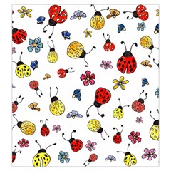 Seamless Pattern Nature Flowers Drawstring Pouch (Large) from ArtsNow.com Front