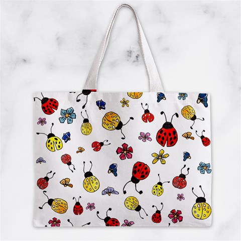 Seamless Pattern Nature Flowers Zipper Mini Tote Bag from ArtsNow.com Front