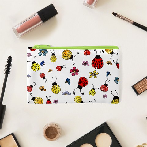 Seamless Pattern Nature Flowers Cosmetic Bag (XS) from ArtsNow.com Front