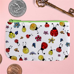 Seamless Pattern Nature Flowers Large Coin Purse from ArtsNow.com Front