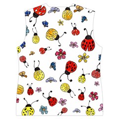 Seamless Pattern Nature Flowers Women s Button Up Vest from ArtsNow.com Back