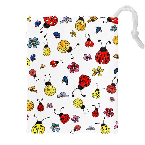 Seamless Pattern Nature Flowers Drawstring Pouch (5XL) from ArtsNow.com Front