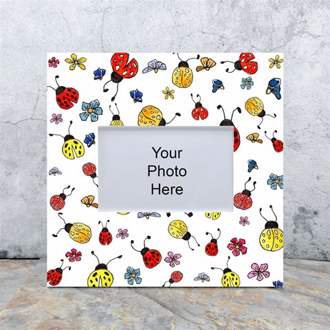 Seamless Pattern Nature Flowers White Box Photo Frame 4  x 6  from ArtsNow.com Front