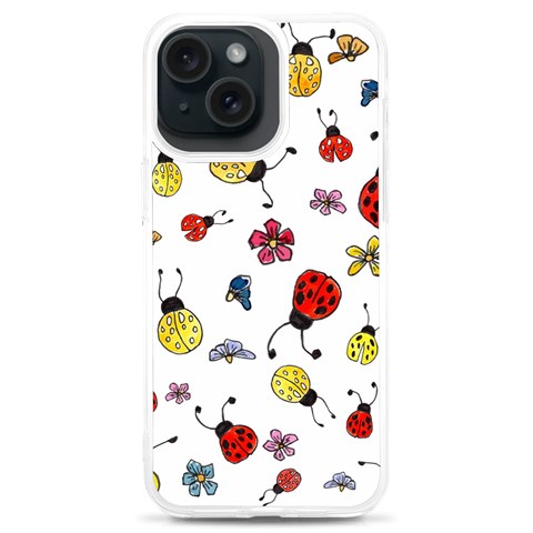 Seamless Pattern Nature Flowers iPhone 15 Plus TPU UV Print Case from ArtsNow.com Front