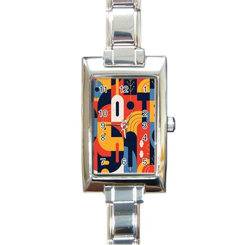 Abstract Pattern Design Rectangle Italian Charm Watch from ArtsNow.com Front