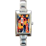 Abstract Pattern Design Rectangle Italian Charm Watch