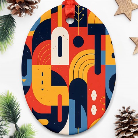 Abstract Pattern Design Ornament (Oval) from ArtsNow.com Front