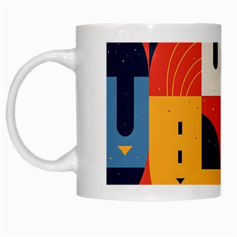 Abstract Pattern Design White Mug from ArtsNow.com Left