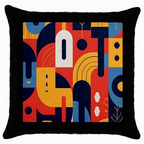 Abstract Pattern Design Throw Pillow Case (Black) from ArtsNow.com Front