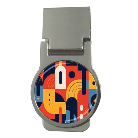 Abstract Pattern Design Money Clips (Round)  from ArtsNow.com Front