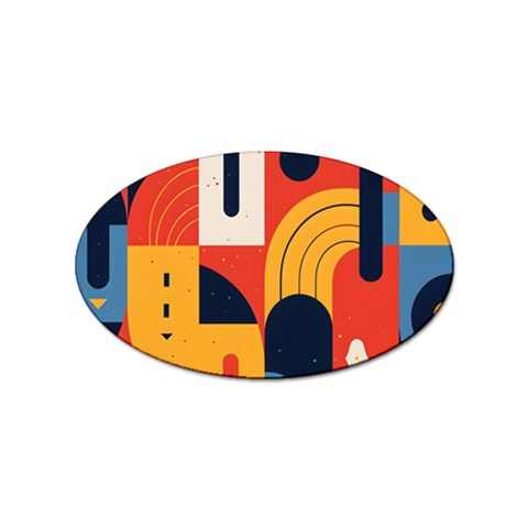 Abstract Pattern Design Sticker (Oval) from ArtsNow.com Front