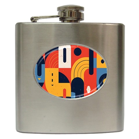 Abstract Pattern Design Hip Flask (6 oz) from ArtsNow.com Front