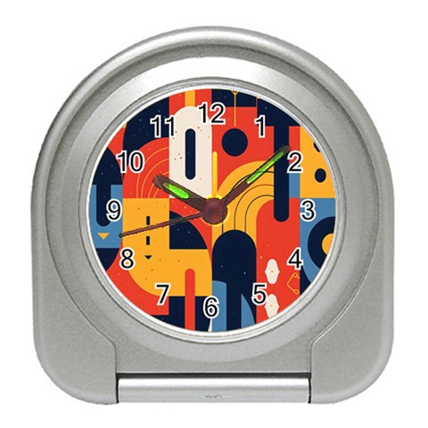 Abstract Pattern Design Travel Alarm Clock from ArtsNow.com Front