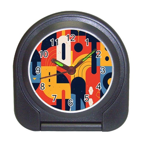 Abstract Pattern Design Travel Alarm Clock from ArtsNow.com Front