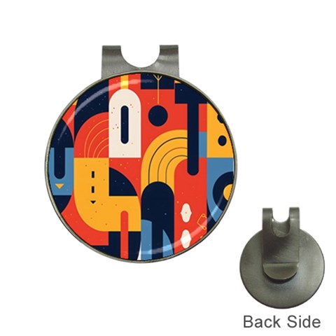 Abstract Pattern Design Hat Clips with Golf Markers from ArtsNow.com Front