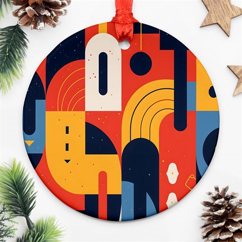 Abstract Pattern Design Round Ornament (Two Sides) from ArtsNow.com Front