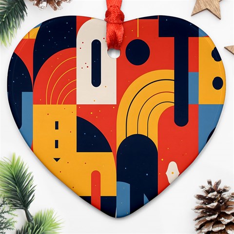 Abstract Pattern Design Heart Ornament (Two Sides) from ArtsNow.com Back