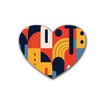 Abstract Pattern Design Rubber Coaster (Heart)