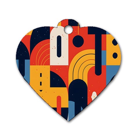 Abstract Pattern Design Dog Tag Heart (One Side) from ArtsNow.com Front