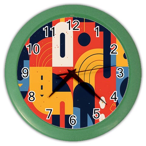 Abstract Pattern Design Color Wall Clock from ArtsNow.com Front